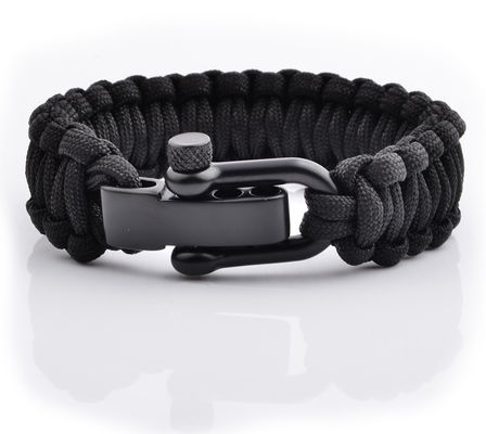 Verstelbare Paracord-overlevingsarmband met roestvrij boeien en duurzaam nylon touw