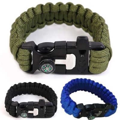 Outdoor noodbrandstarter Paracord overlevingsarmband voor rugzakken