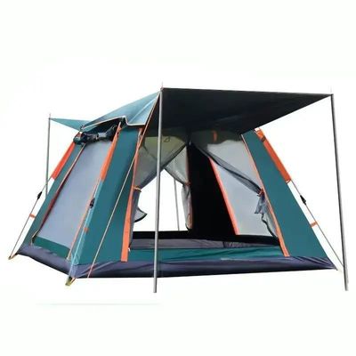 Gepersonaliseerde automatische kampeertent waterdichte polyester zilveren coating voor familie buiten