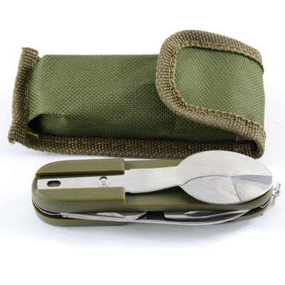 US Draagbare vouwbare stijl Outdoor camping tafelgerei Set roestvrij staal mes vork lepel