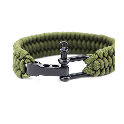 6-8&quot; Paracord Survival U Shackle Armband voor buitenactiviteiten in meer dan 200 kleuren