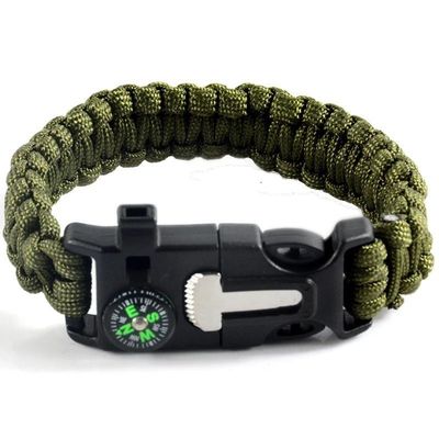 Outdoor Paracord Armband met brandstarter en fluitgordel Essentiële overlevingsmiddelen