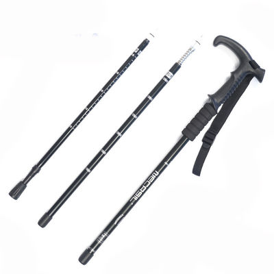 Buiten 4 gezamenlijke aluminium legering trekking paal met T-Grip en telescopisch vouwontwerp