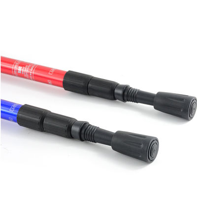 Buiten 4 gezamenlijke aluminium legering trekking paal met T-Grip en telescopisch vouwontwerp