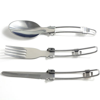 Stainless Steel Camping Dinnerware Set met zilveren bestek vork en lepel inbegrepen