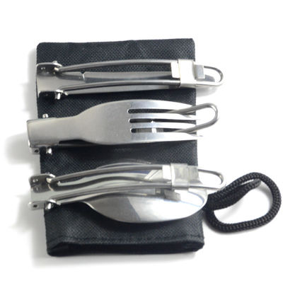 Stainless Steel Camping Dinnerware Set met zilveren bestek vork en lepel inbegrepen