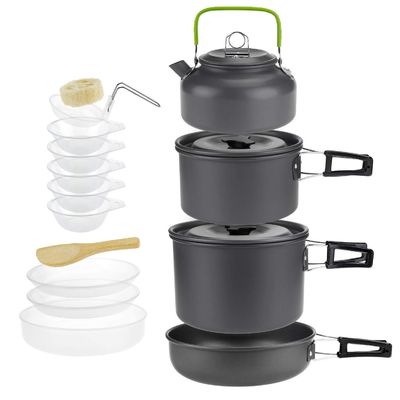 Buitenkeuken Aluminium campingpot en pannen Kookgerei Set met snelle verzendkosten