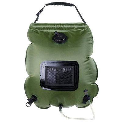 20L PVC Draagbare Outdoor Camping Douchezak voor zonne-opwarmde douche in groen of blauw