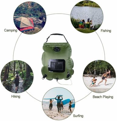 20L PVC Draagbare Outdoor Camping Douchezak voor zonne-opwarmde douche in groen of blauw