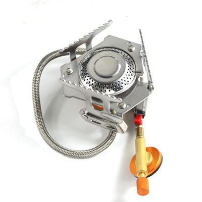 Draagbare camping kookkachel met 145 mm zilveren draagbare gasbrander buiten