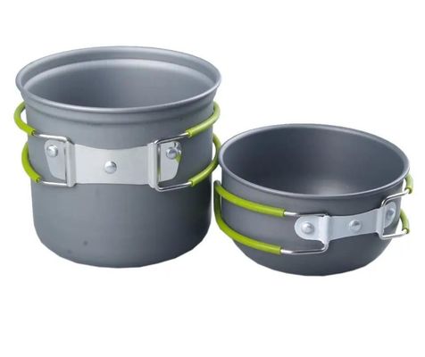 Een handige niet-stick pot set voor koken en kamperen