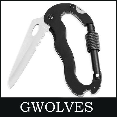 Outdoor Camping EDC Multi Tool Multi Function Pocket Carabiner Knife 30 dagen geld terug