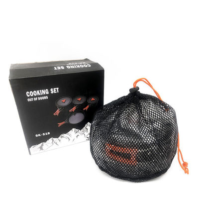 Grijs Groen Handle Draagbare Stijl Niet-Stick Aluminium Picnic Kookpot Set voor Kamperen