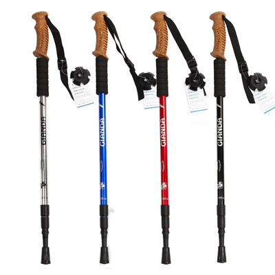 Ultralichte DGH668 4 Gezamenlijke koolstofvezel Aluminium wandelstok voor wandelen Trekkingstok