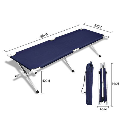 Op maat gemaakte 190X62X42cm Buiten Aluminium vouwbed 600d Oxford Camping vouwbed