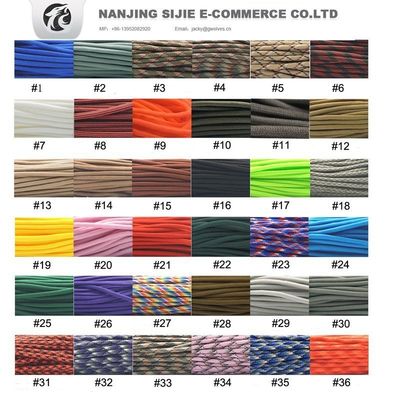 Outdoor Rainbow 550 Paracord 4mm 7 Inner Cores Polyester Parachute koord Aanpassing