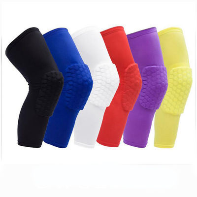 Sport kniepad polyester kniebeugel steun compressie been honingraat mouw
