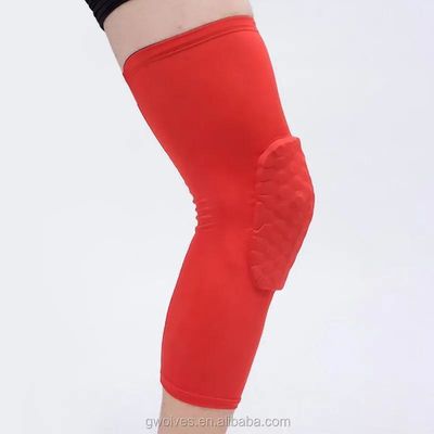 Sport kniepad polyester kniebeugel steun compressie been honingraat mouw