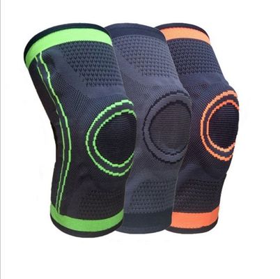 Aangepaste ademende nylon knie mouw steunbeugel voor verstelbare grijze knie bescherming