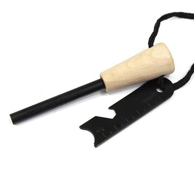 0.050kg Outdoor Noodbrandstarter Flint Steel Striker Ferro Rod met houten handvat