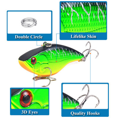 3D-oog kunstmatig aas 6 Haak Minnow Vislokken Hard plastic zwembadlokken voor vissers