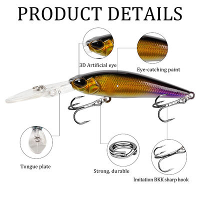 Lange giet 90 mm zinken minnow lok voor en hard drijvende visserij