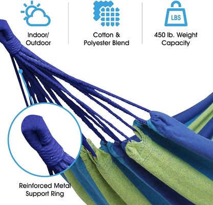 80-200 kg Gewichtscapaciteit Draagbare kamperende hammock Op maat gemaakte aanvraag voor katoenen doek