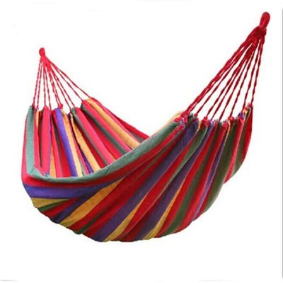 Eenmalige hangmat Draagbaar lichtgewicht Kamper Canvas hangmat Outdoor katoenen hangmat Swing