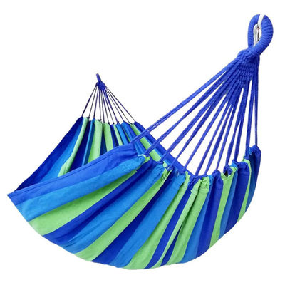 Eenmalige hangmat Draagbaar lichtgewicht Kamper Canvas hangmat Outdoor katoenen hangmat Swing