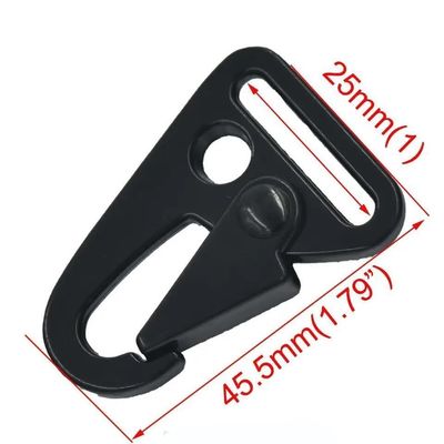 Verzendkosten Zinklegering 25 mm Sleutelhanger Snap Hook Zwart Carabiner HK Clip voor tassen