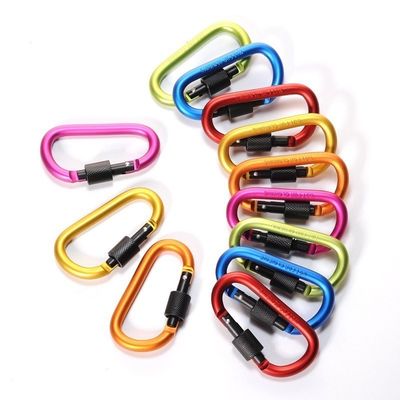 8.00cm * 5.00cm * 1.00cm Pakketgrootte D-vorm Aluminium Mini Sleutelhanger Carabiner Clip 1