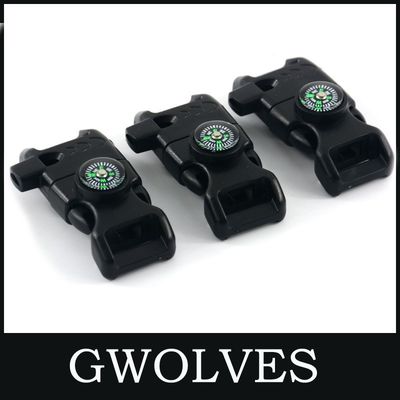 Buiten brandstarter fluitje kompas boei lichtgewicht 13 mm Grootte voor Paracord Survival