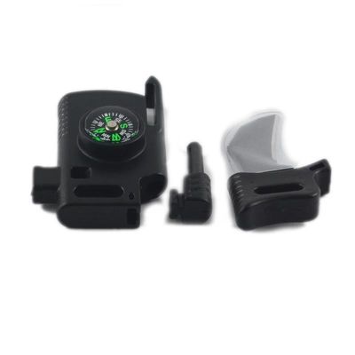 Aanvankelijke betaling Multifunctionele nood Flint Fire Starter Compass Buckle met Scraper